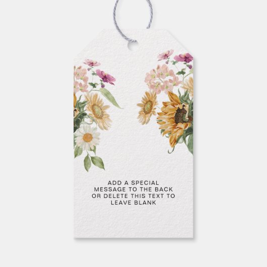 Mews Zonnebloem Herfst Baby Shower Pop It Cadeaulabel (Achterkant)