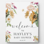 Mews Zonnebloem Herfst Baby shower Welkomstbord Fotoplaat (Voorkant)