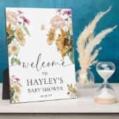 Mews Zonnebloem Herfst Baby shower Welkomstbord Fotoplaat (Zijkant)