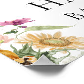 Mews Zonnebloem Herfst Baby shower Welkomstbord Poster (Hoek)