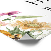 Mews Zonnebloem Herfst Baby Sprinkle Welkomstbord Poster (Hoek)