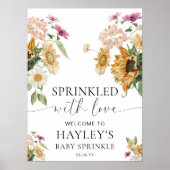 Mews Zonnebloem Herfst Baby Sprinkle Welkomstbord Poster (Voorkant)