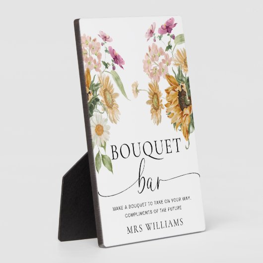 Mews Zonnebloem Herfst Bloemboeket Bloemenbar Teke Fotoplaat (Zijkant)