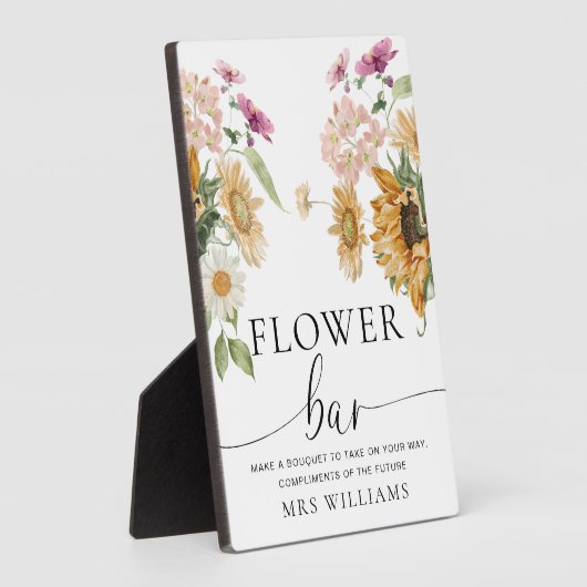 Mews Zonnebloem Herfst Bloemen Bar Teken Fotoplaat (Zijkant)