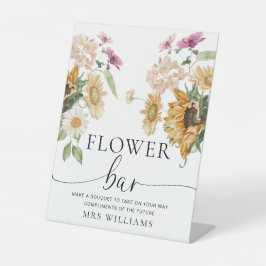 Mews Zonnebloem Herfst Bloemen Bar Teken Reclamebord Met Voetstuk