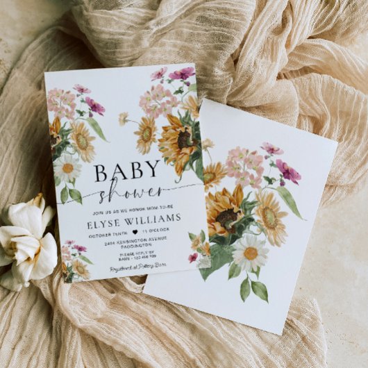 Mews Zonnebloem Herfst Herfst Baby shower Kaart