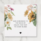 Mews Zonnebloem Herfst Herfst Baby shower Pop Het Bedankjes Labels (Achterkant)