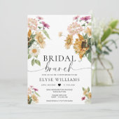 Mews Zonnebloem Herfst Herfst Bridal Brunch Kaart (Staand voorkant)