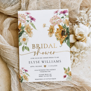 Mews Zonnebloem Herfst Herfst Vrijgezellenfeest Folie Uitnodiging