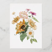 Mews Zonnebloem Herfst Herfst Vrijgezellenfeest Folie Uitnodiging (Achterkant)