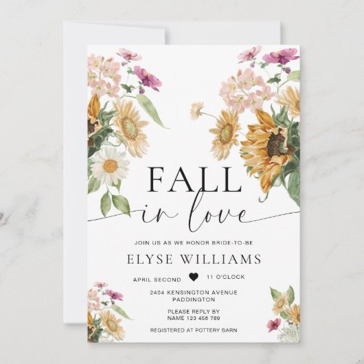 Mews Zonnebloem Herfst In Love Herfst Vrijgezellen Kaart (Voorkant)