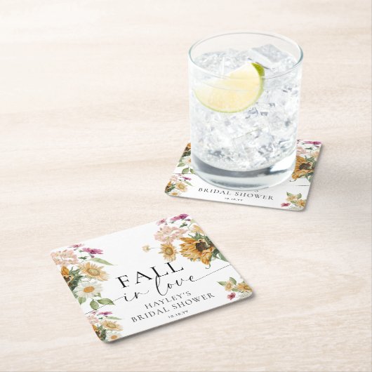 Mews Zonnebloem Herfst In Love Herfst Vrijgezellen Kartonnen Onderzetters (Insitu)