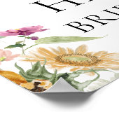 Mews Zonnebloem Herfst Vrijgezellenfeest Welkomstb Poster (Hoek)