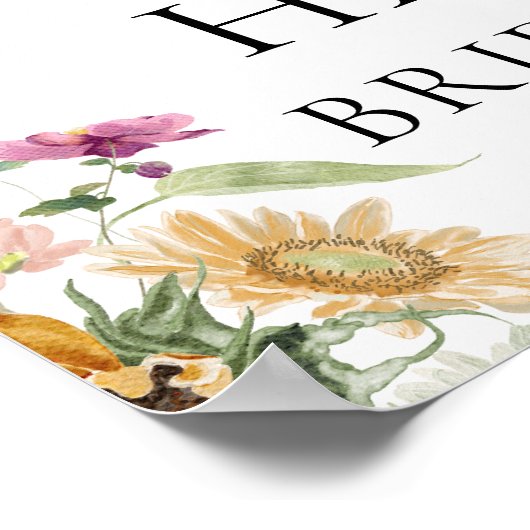 Mews Zonnebloem Herfst Vrijgezellenfeest Welkomstb Poster (Hoek)