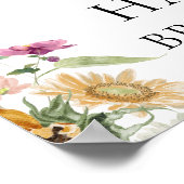 Mews Zonnebloem Herfst Vrijgezellenfeest Welkomstb Poster (Hoek)