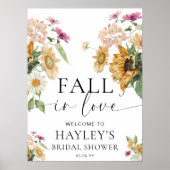 Mews Zonnebloem Herfst Vrijgezellenfeest Welkomstb Poster (Voorkant)