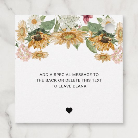 Mews Zonnebloem Pop de Champagne Vrijgezellenfeest Bedankjes Labels (Achterkant)