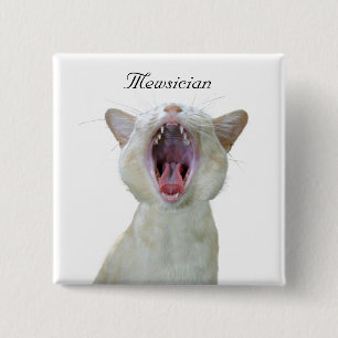 Mewsician vierkante knop button 5,1 cm