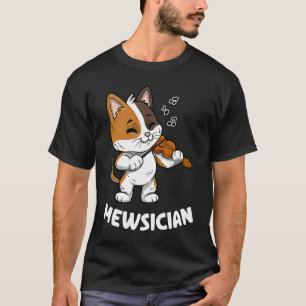 Mewsician Vioolspelende Kat Violist Muzikant T-shirt