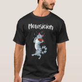 Mewsicien fiddle cat violine muzikant instrument t-shirt (Voorkant)