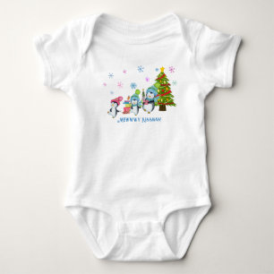 Mewwwy Kissmas Penguins, Sled and tree Romper