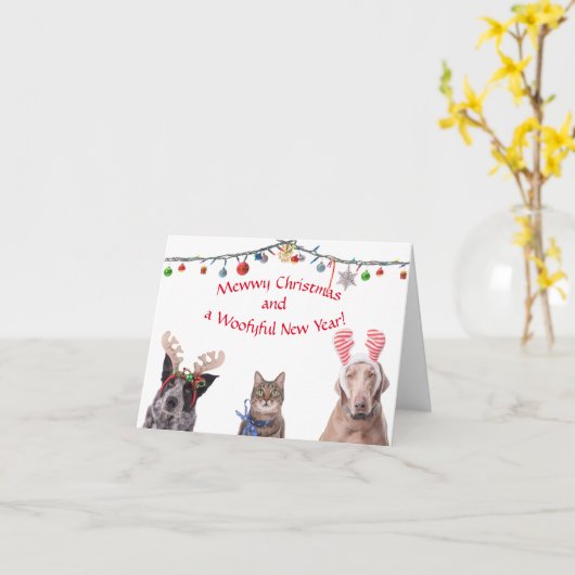 Mewwy Kerstmis Kaart (Gele Bloem)