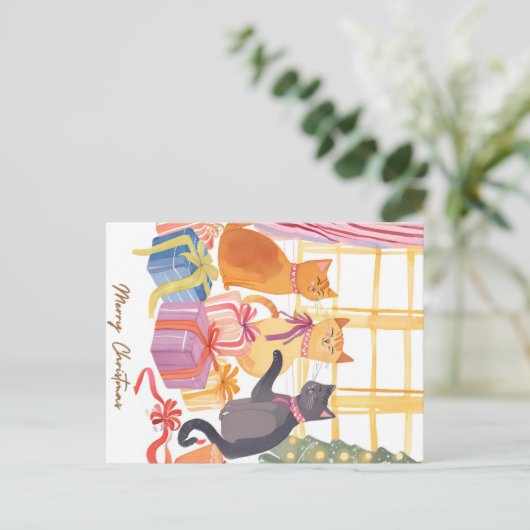 Mewy Kerstmis Briefkaart (Staand voorkant)