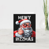 Mewy Rizzmas Christmas Pajamas Santa Claus Funny M Kaart (Voorkant)
