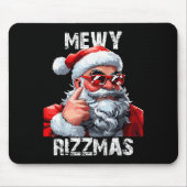 Mewy Rizzmas Christmas Pajamas Santa Claus Funny M Muismat (Voorkant)