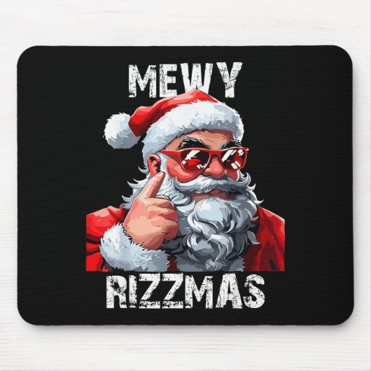 Mewy Rizzmas Christmas Pajamas Santa Claus Funny M Muismat (Voorkant)