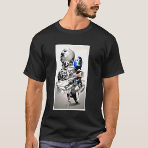 Mex-Art Demon Blue Lucha Libre Mexicaanse worstela T-shirt