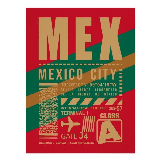 MEX Mexico-Stad Luchthaven Perfect Poster (Voorkant)