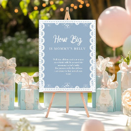 Mexica talavera Hoe groot Baby shower Game Sign Poster