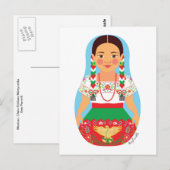 Mexicaan, China Poblana Matryoshka Briefkaart (Voorkant / Achterkant)