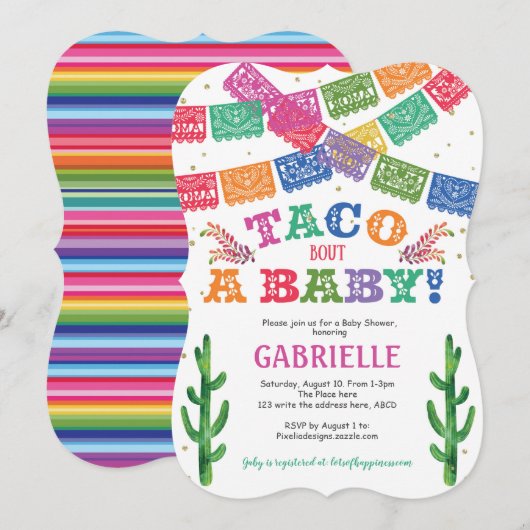 Mexicaan, Fiesta, Taco Bout a Baby, Baby shower Kaart (Voorkant / Achterkant)