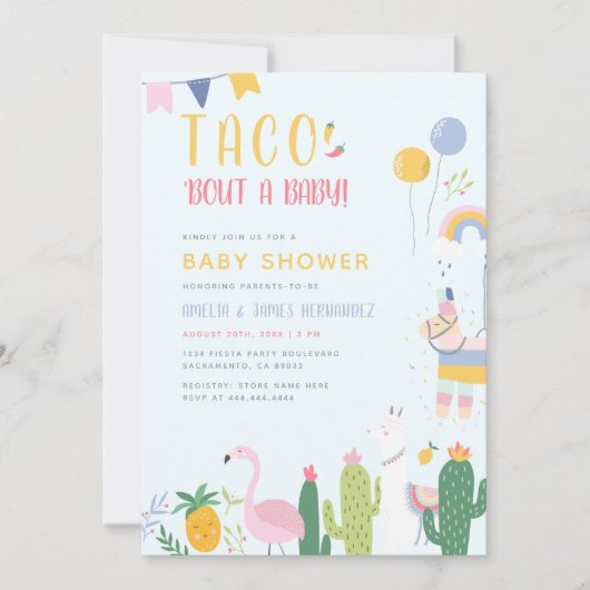 Mexicaan Fiesta Taco Bout A Baby Couple's Shower Kaart (Voorkant)