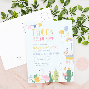 Mexicaan Fiesta Taco Bout A Baby Couple's Shower Uitnodiging Briefkaart