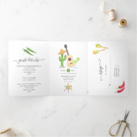 Mexicaan Fiesta Taco'bout Love Tri-Fold Uitnodigin