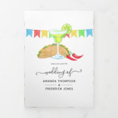 Mexicaan Fiesta Taco'bout Love Tri-Fold Uitnodigin Drieluik Uitnodiging (Cover)