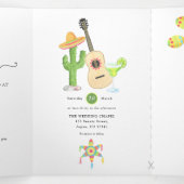 Mexicaan Fiesta Taco'bout Love Tri-Fold Uitnodigin Drieluik Uitnodiging (Binnenkant midden)