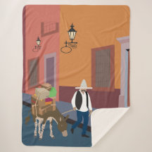 Mexicaan met een ezel in de stad