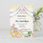 Mexicaan Quinceañera 15 anos Birthday Uitnodiging (Staand voorkant)