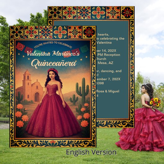 Mexicaan Quinceañera 15e verjaardag Kaart