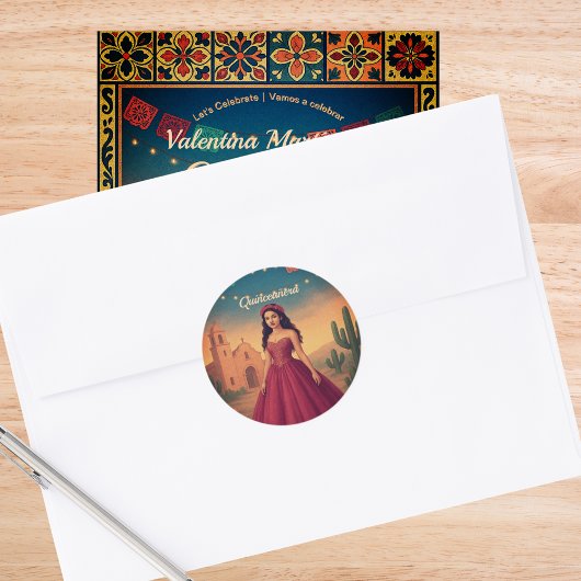  Mexicaan Quinceañera 15e verjaardag Ronde Sticker