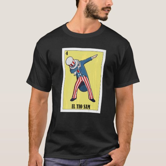 Mexicaan voor 4 juli El Tio Sam T-shirt (Voorkant)