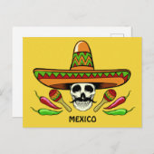 Mexicaans aangepast briefkaart voor Skull-tekst en (Voorkant / Achterkant)