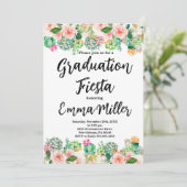 Mexicaans Afstuderen Fiesta Cactus Kaart (Staand voorkant)