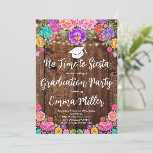 Mexicaans Afstuderen Fiesta Party Kaart (Staand voorkant)