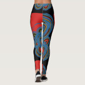 Mexicaans Amerikaans Floral Swirl Design Leggings (Achterkant)