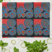 Mexicaans Amerikaans Floral Swirl Design Theedoek (Gevouwen)